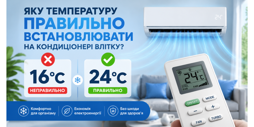 Яку температуру правильно встановлювати на кондиціонері влітку?
